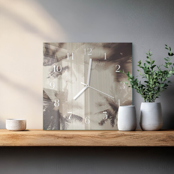 Wanduhr quadratisch Palmen