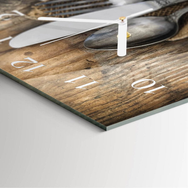 Wanduhr quadratisch Besteck