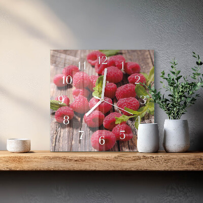 Wanduhr quadratisch Himbeeren