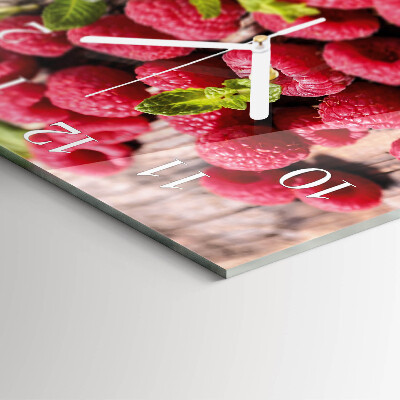 Wanduhr quadratisch Himbeeren