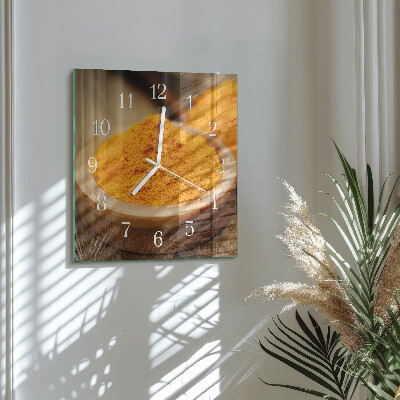 Wanduhr quadratisch Kurkuma