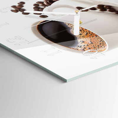 Wanduhr quadratisch Tasse Kaffee