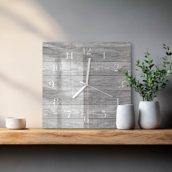 Wanduhr quadratisch Graues Holz