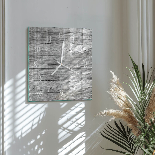 Wanduhr quadratisch Graues Holz