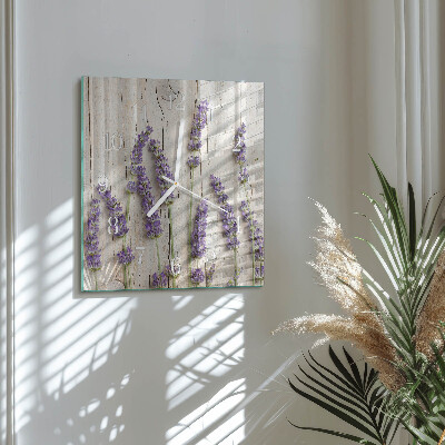 Wanduhr quadratisch Lavendel