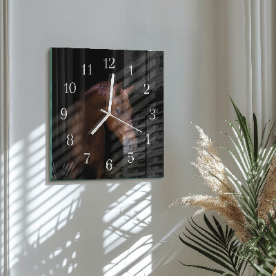 Wanduhr quadratisch Pferd