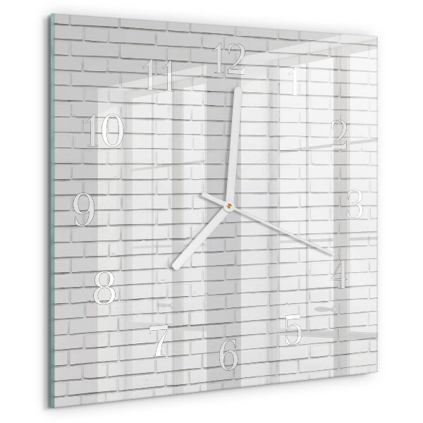 Wanduhr quadratisch Ziegelmauer
