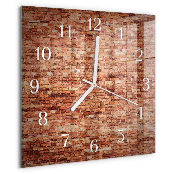 Wanduhr quadratisch Ziegelmauer