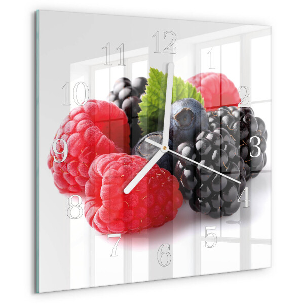 Wanduhr quadratisch Beeren