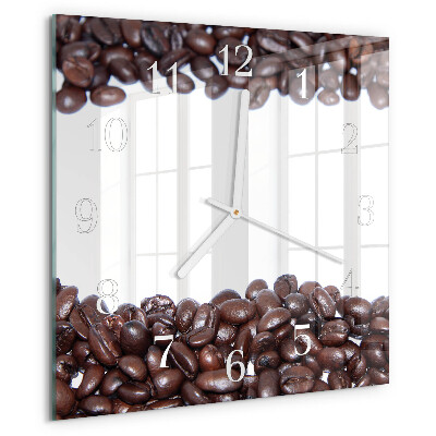 Wanduhr quadratisch Kaffeebohnen
