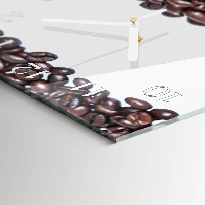 Wanduhr quadratisch Kaffeebohnen