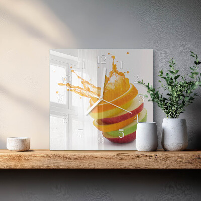 Wanduhr quadratisch Obst
