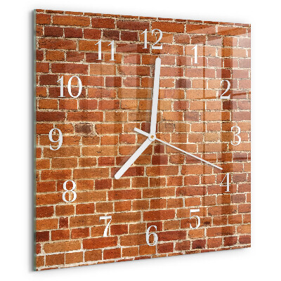 Wanduhr quadratisch Ziegelmauer