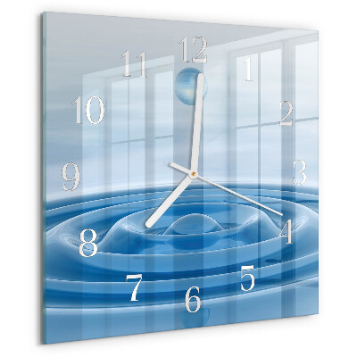 Wanduhr quadratisch Wasser