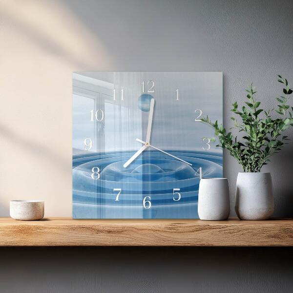 Wanduhr quadratisch Wasser