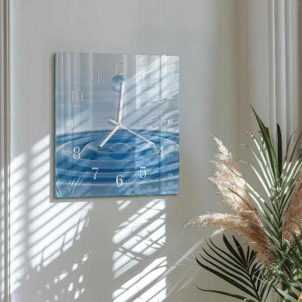 Wanduhr quadratisch Wasser