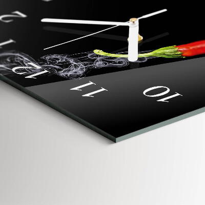 Wanduhr quadratisch Chili-Pfeffer