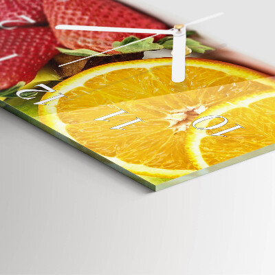 Wanduhr quadratisch Obst