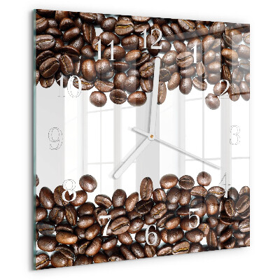 Wanduhr quadratisch Kaffeebohnen