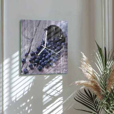 Wanduhr quadratisch Blaubeeren