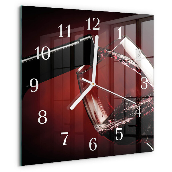 Wanduhr quadratisch Weinglas