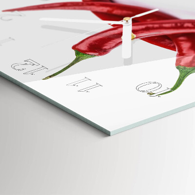 Wanduhr quadratisch Chilischoten