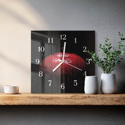 Wanduhr quadratisch Apfel