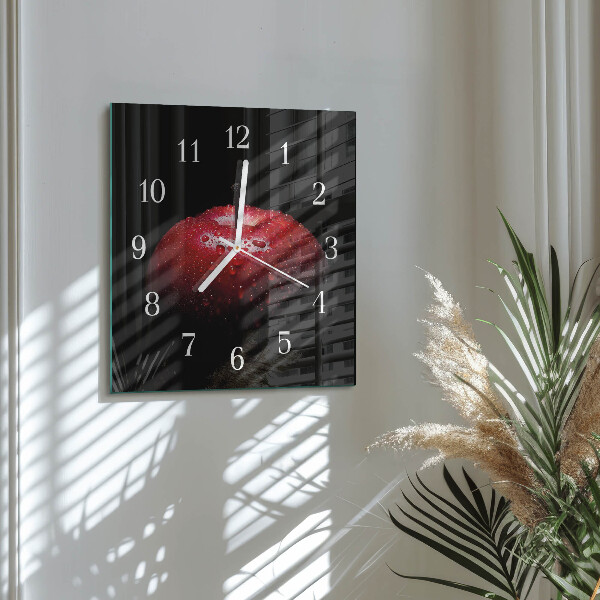 Wanduhr quadratisch Apfel