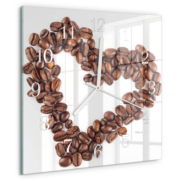 Wanduhr quadratisch Kaffeebohnen