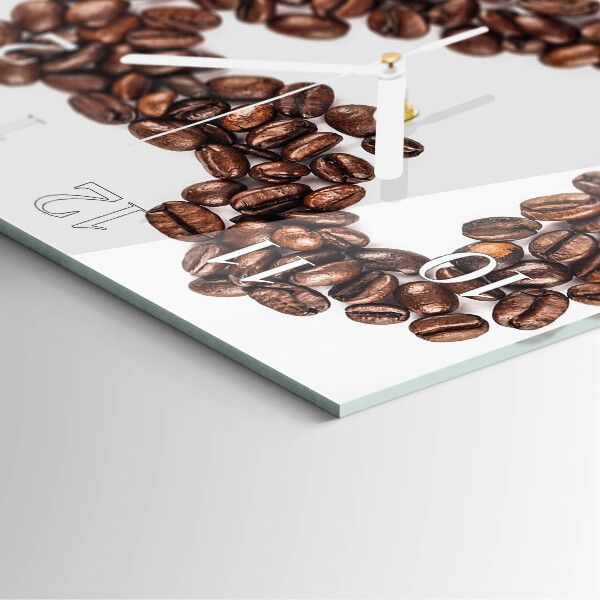Wanduhr quadratisch Kaffeebohnen