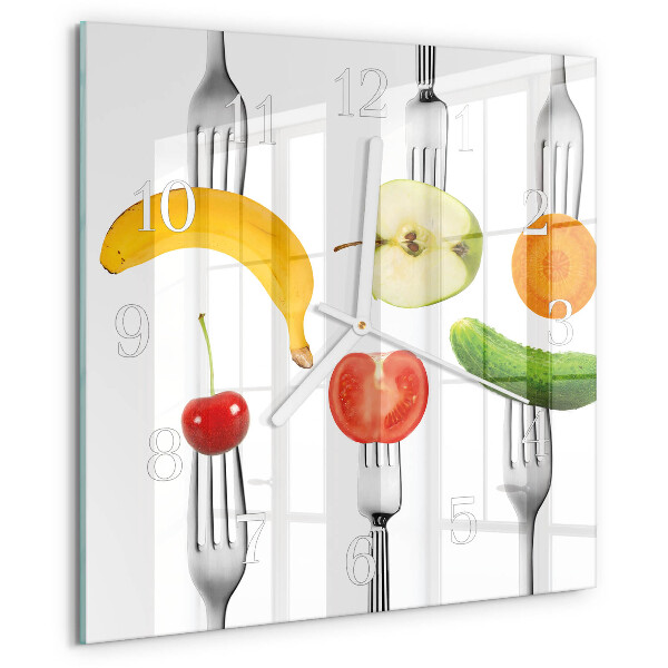 Wanduhr quadratisch Obst