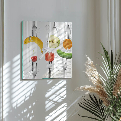 Wanduhr quadratisch Obst
