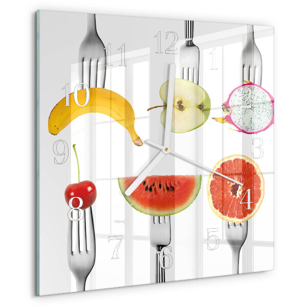 Wanduhr quadratisch Obst