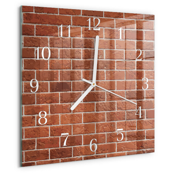 Wanduhr quadratisch Ziegelmauer