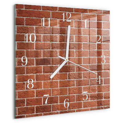 Wanduhr quadratisch Ziegelmauer