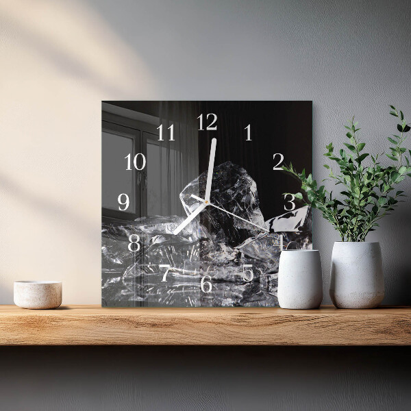 Wanduhr quadratisch Eiswürfel