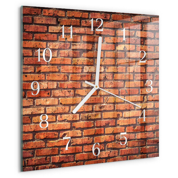 Wanduhr quadratisch Ziegelmauer