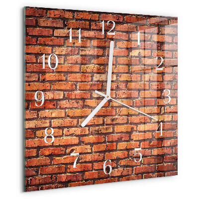 Wanduhr quadratisch Ziegelmauer