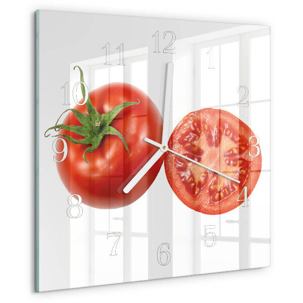 Wanduhr quadratisch Tomaten