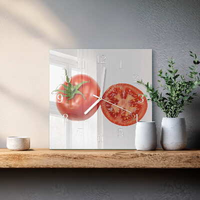 Wanduhr quadratisch Tomaten