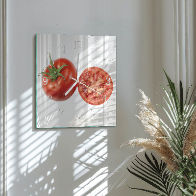 Wanduhr quadratisch Tomaten
