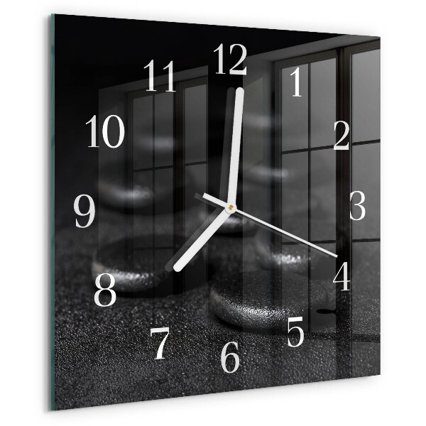 Wanduhr quadratisch Zen-Steine