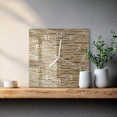 Wanduhr quadratisch Dekorativer Stein
