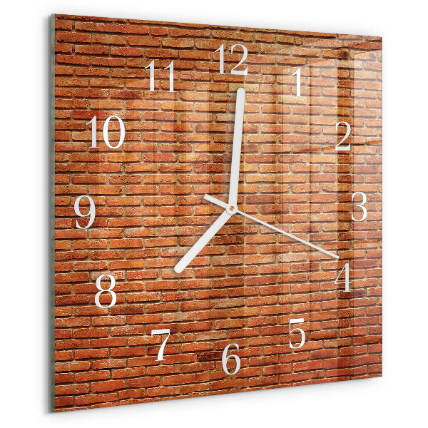 Wanduhr quadratisch Ziegelsteine