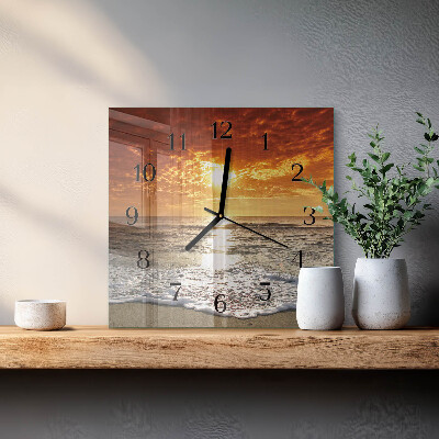 Wanduhr aus glas Strand Meer