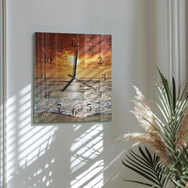 Wanduhr aus glas Strand Meer