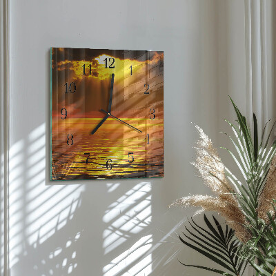 Wanduhr aus glas Sonnenuntergang