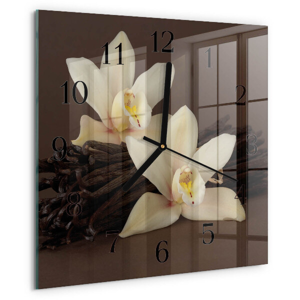 Wanduhr aus glas Vanille
