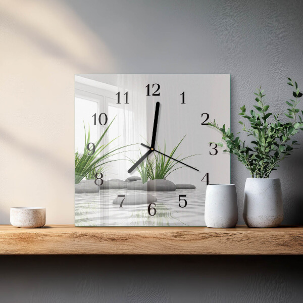 Wanduhr aus glas Steine