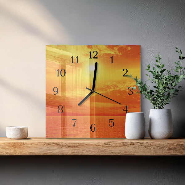 Wanduhr aus glas Sonnig